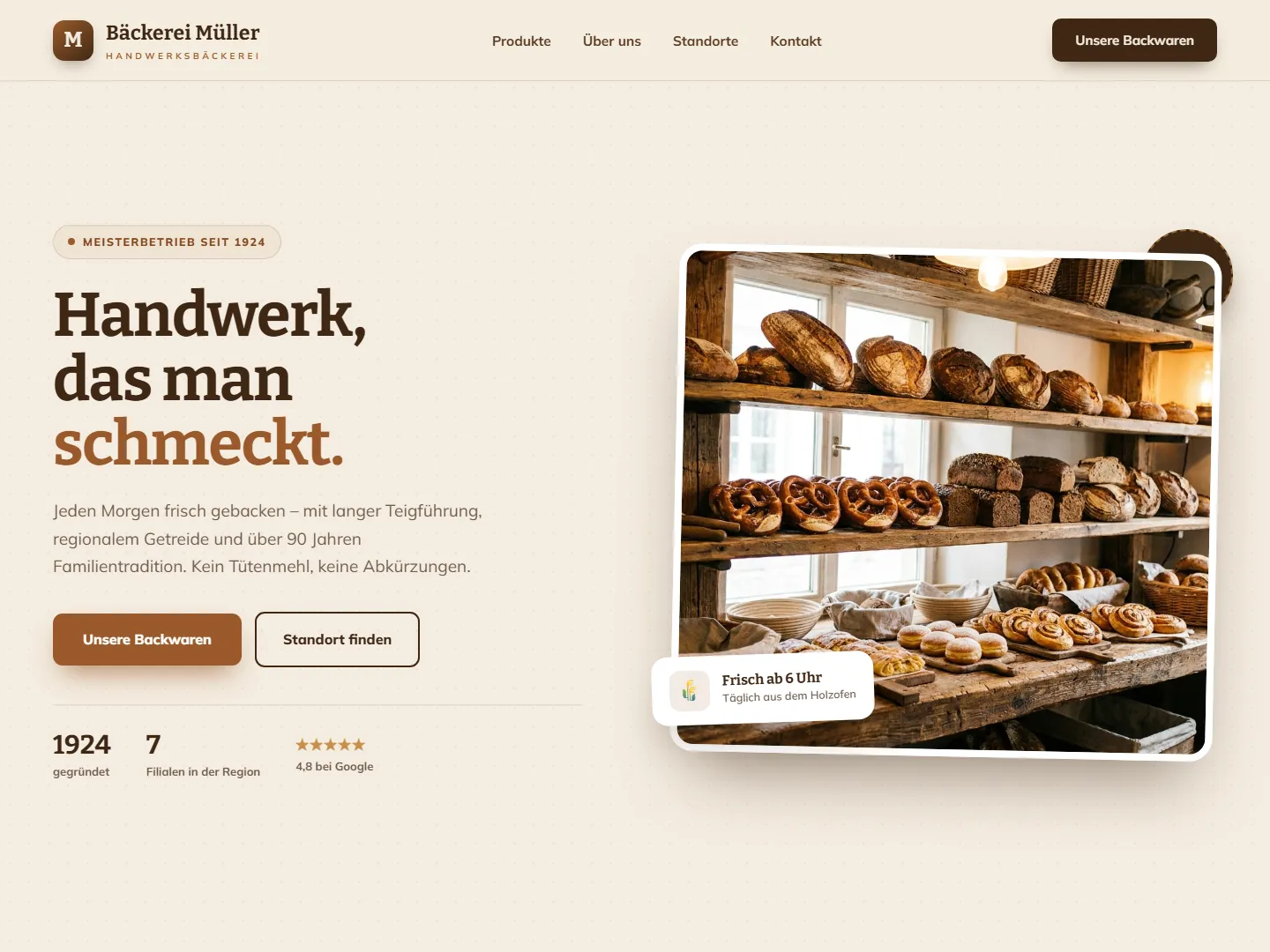 Beispiel-Website: Handwerk